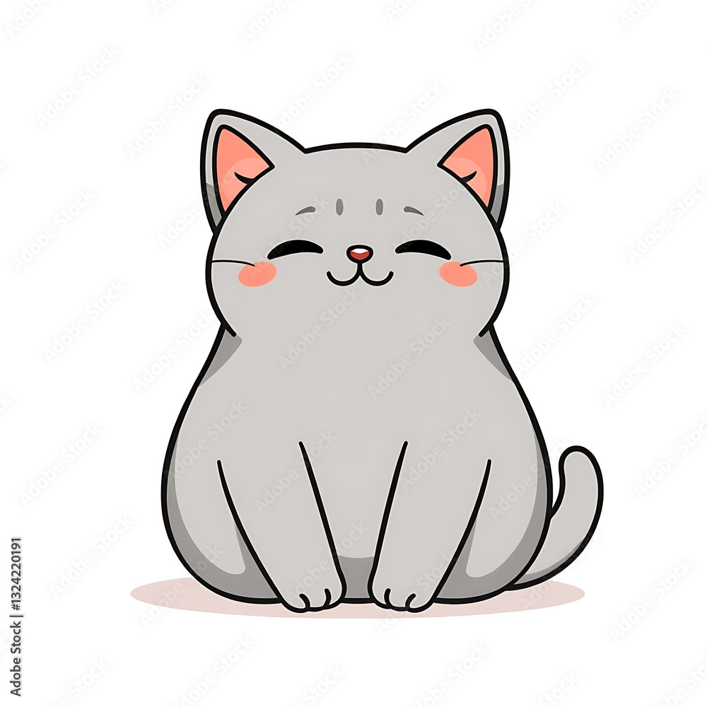 Obraz premium Calm Gray Cat Smiling