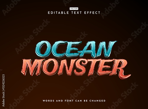 horror fantasy liquid 3d ocean monster bold swirl text effect