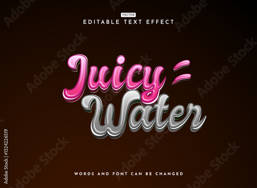 fancy liquid 3d fresh color juice water text effect