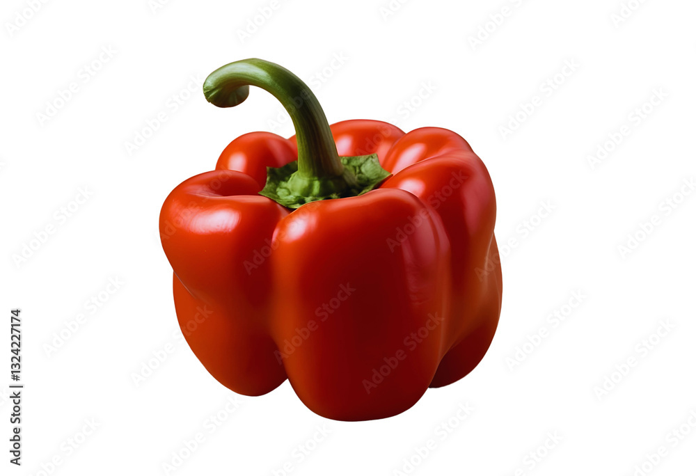 Fresh red bell pepper and paprika isolated on white background Fresh red bell pepper and paprika isolated on white background