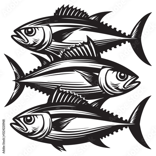 Tuna seafood. Tuna fish vector illustration.