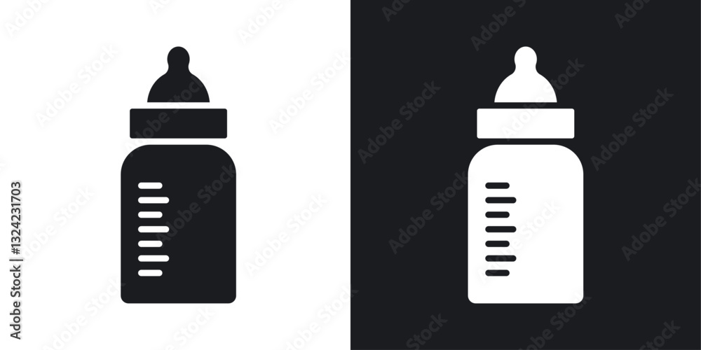 Baby bottle Icons vectors set for web designs in black colors Baby bottle Icons vectors set for web designs in black colors