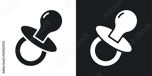 Baby pacifier Icons vectors set for web designs in black colors