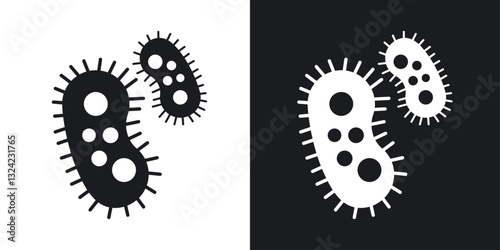Bacteria Icons vectors set for web designs in black colors