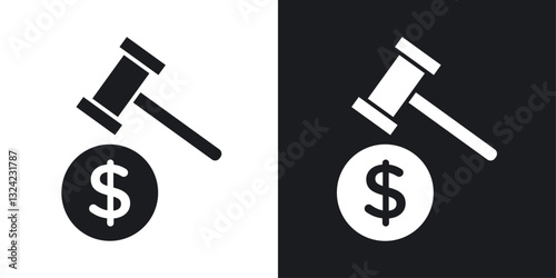 Bankruptcy Icons vectors set for web designs in black colors