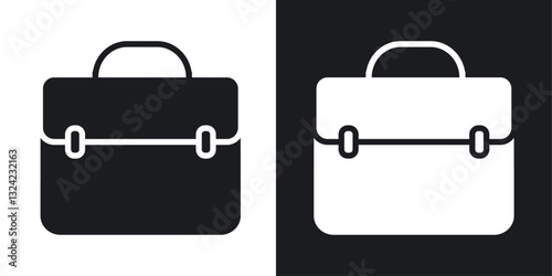 Briefcase Icons vectors set for web designs in black colors