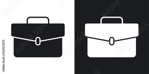Briefcase Icons vectors set for web designs in black colors
