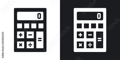 Calculator Icons vectors set for web designs in black colors