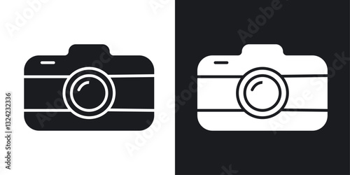 Camera Icons vectors set for web designs in black colors