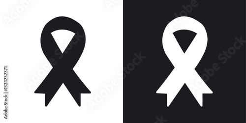 Cancer ribbon Icons vectors set for web designs in black colors
