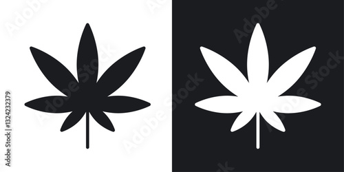 Cannabis leaf Icons vectors set for web designs in black colors