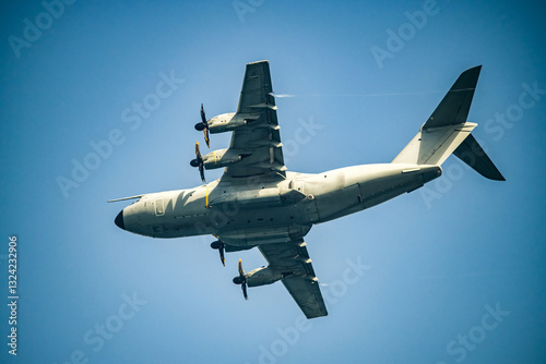 Canvas Print France Airplane transport Airbus A400M Atlas, military transport aircraft Europe