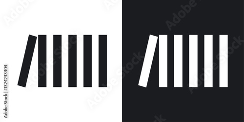 Domino effect Icons vectors set for web designs in black colors