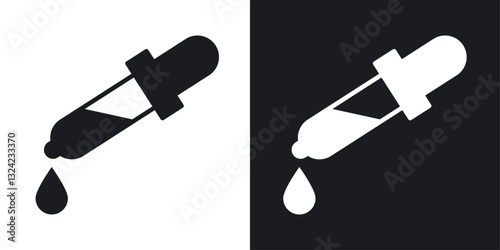 Dropper bottle Icons vectors set for web designs in black colors