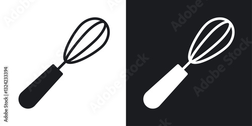Egg beater Icons vectors set for web designs in black colors