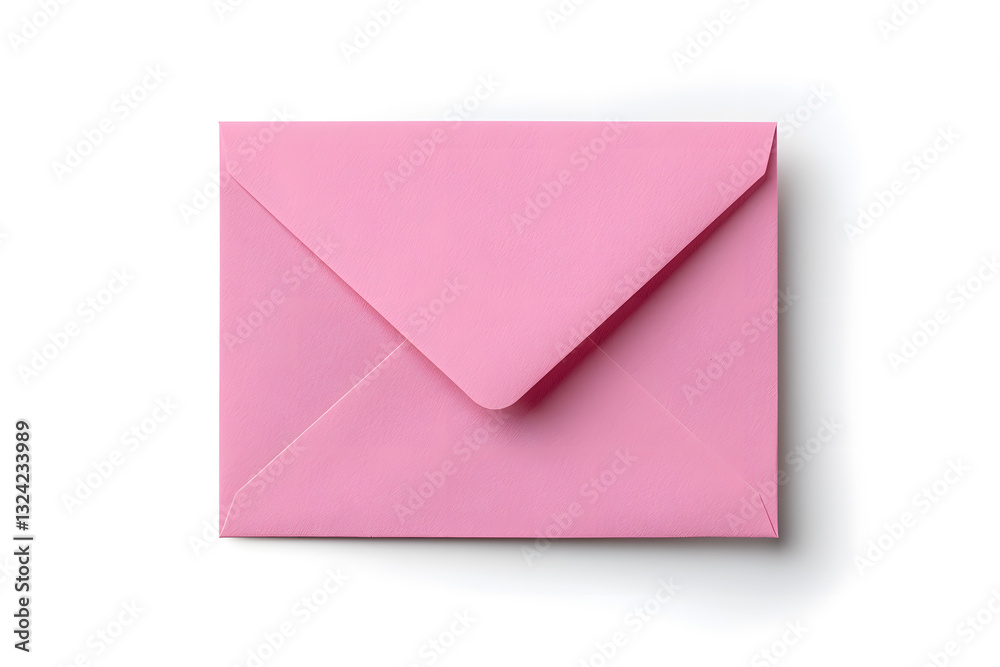 Pink kraft paper envelope for mailing mock up isolated on white backdrop Pink kraft paper envelope for mailing mock up isolated on white backdrop