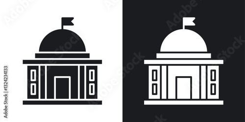 Government Icons vectors set for web designs in black colors