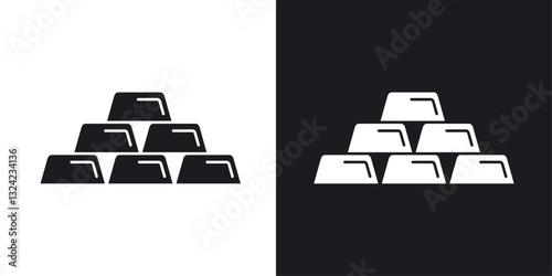 Golden bars Icons vectors set for web designs in black colors