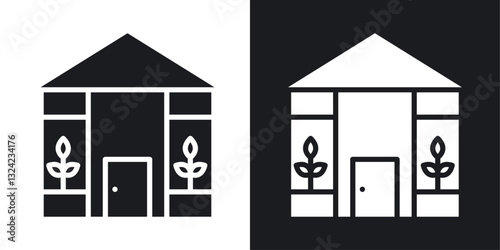 Greenhouse Icons vectors set for web designs in black colors