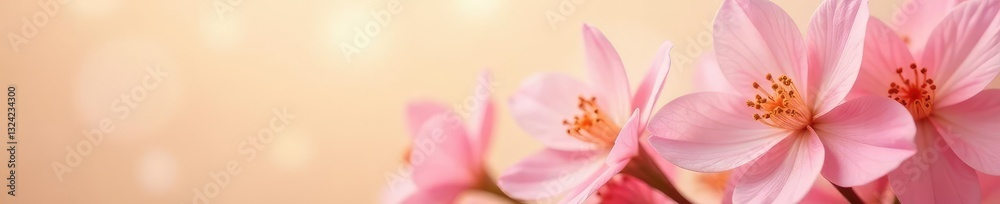 Soft pink petals against warm beige background, flowers, floral Soft pink petals against warm beige background, flowers, floral