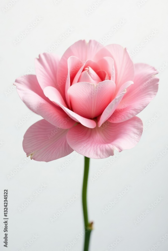 Soft pink petals of a flower isolated on white, soft colors, gentle Soft pink petals of a flower isolated on white, soft colors, gentle