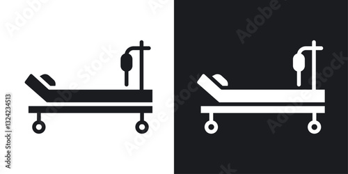 Hospital bed Icons vectors set for web designs in black colors