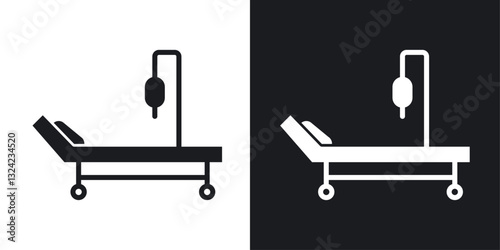 Hospital bed Icons vectors set for web designs in black colors