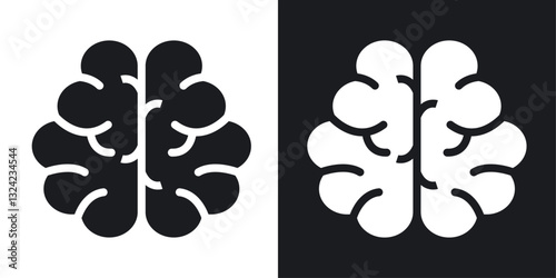 Human brain Icons vectors set for web designs in black colors
