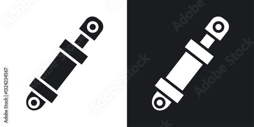 Hydraulic cylinder Icons vectors set for web designs in black colors