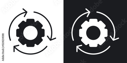 Implementation Icons vectors set for web designs in black colors