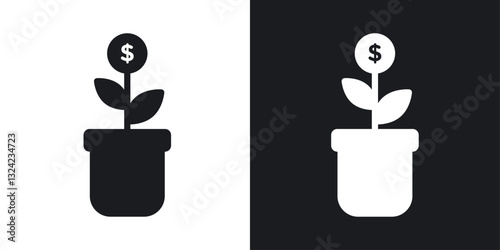Investment Icons vectors set for web designs in black colors