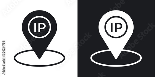 Ip Icons vectors set for web designs in black colors