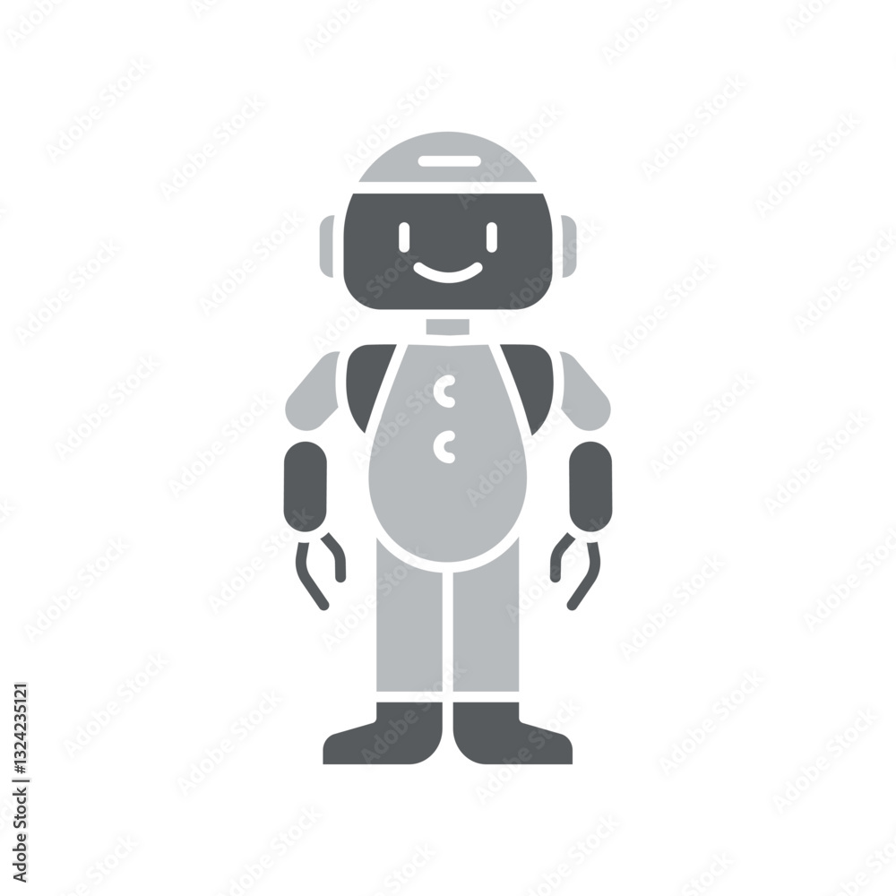 Interactive Robots robot flat icon. Interactive Robots robot flat icon.