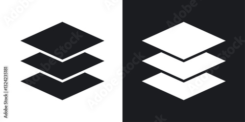 Layers Icons vectors set for web designs in black colors
