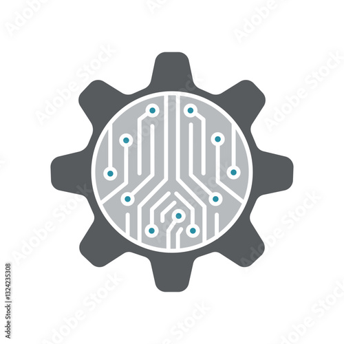 Mechatronics flat icon.