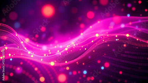 Dynamic beautiful quantum technology data digital innovation computing concept intertwined light trails futuristic concept AI wallpaper hd backdrop banner