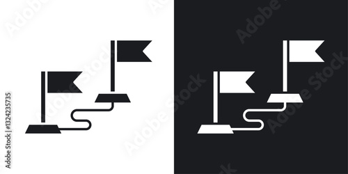 Milestone Icons vectors set for web designs in black colors