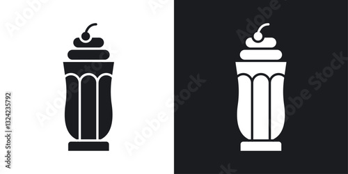 Milk shake Icons vectors set for web designs in black colors