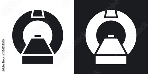 MRI machine Icons vectors set for web designs in black colors