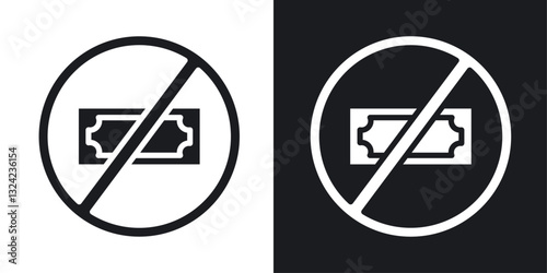 No money Icons vectors set for web designs in black colors