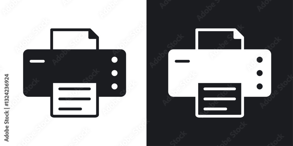Printer Icons vectors set for web designs in black colors Printer Icons vectors set for web designs in black colors