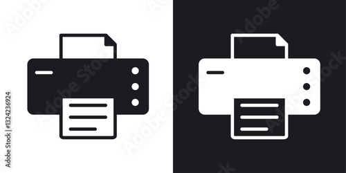 Printer Icons vectors set for web designs in black colors