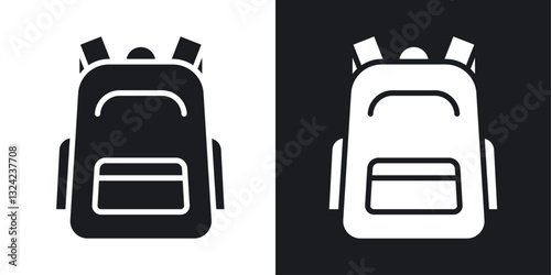 School bag Icons vectors set for web designs in black colors