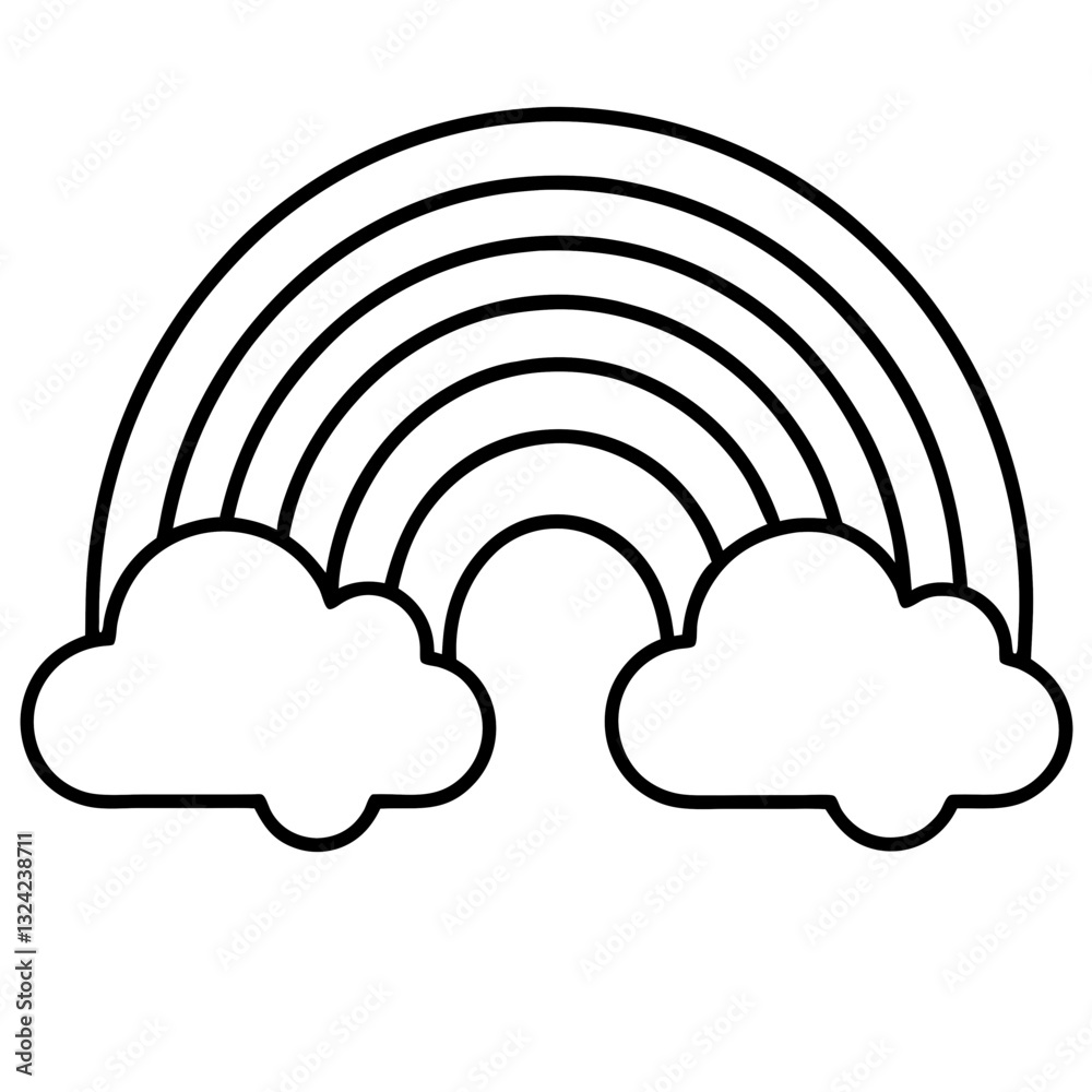 Simple rainbow with clouds Simple rainbow with clouds