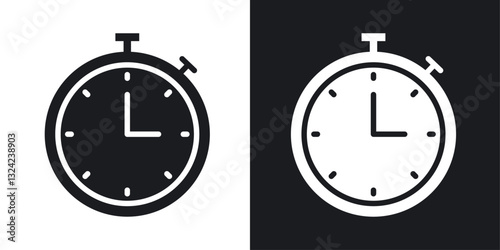 Timer Icons vectors set for web designs in black colors