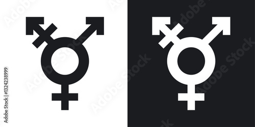Transgender symbol Icons vectors set for web designs in black colors