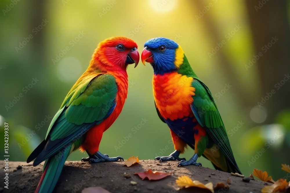 Un par de loros se miran mientras pican una uva, pareja, silueta Un par de loros se miran mientras pican una uva, pareja, silueta