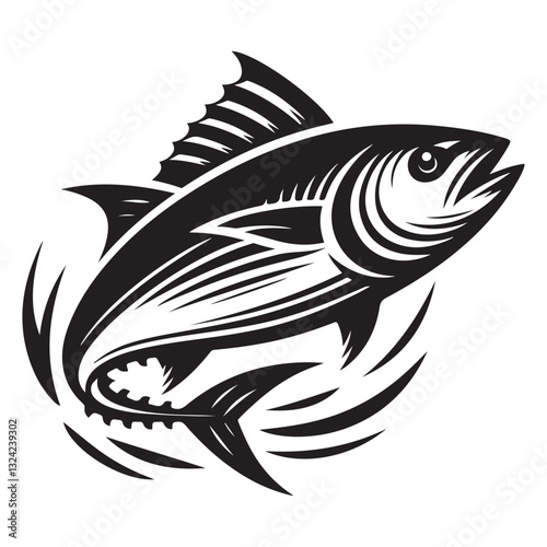 Tuna seafood. Tuna fish vector illustration.