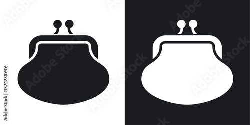 Womens wallet Icons vectors set for web designs in black colors