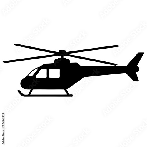 Black silhouette of a helicopter